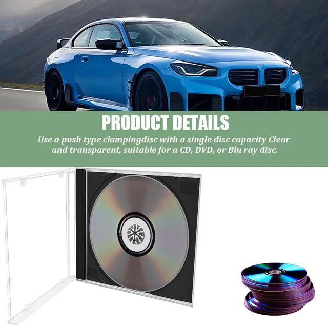 Alt view image 3 of 6 - 6PCS Car Standard Single Clear CD Jewel Case, Plastic Discs Storage Jewel Case for Protection Replacement, CD DVD Cover Holder with Assembled Tray, Universal for Vehicles (Black)