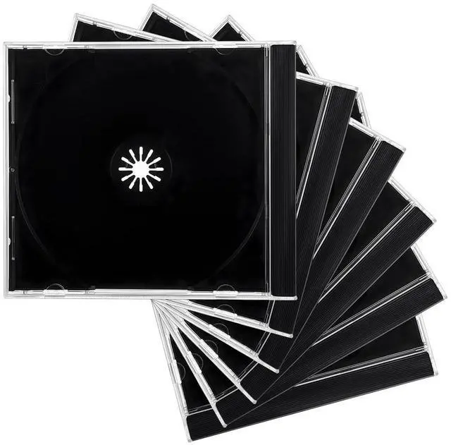 Main image of 6 PCS Standard Single Clear CD Jewel Case, 10 mm Slim Plastic DVD Storage Cases with Assembled Tray, Universal Single CD Protective Cover Replacement for Most Vehicles