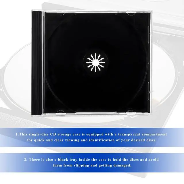 Alt view image 4 of 6 - 6 PCS Standard Single Clear CD Jewel Case, 10 mm Slim Plastic DVD Storage Cases with Assembled Tray, Universal Single CD Protective Cover Replacement for Most Vehicles