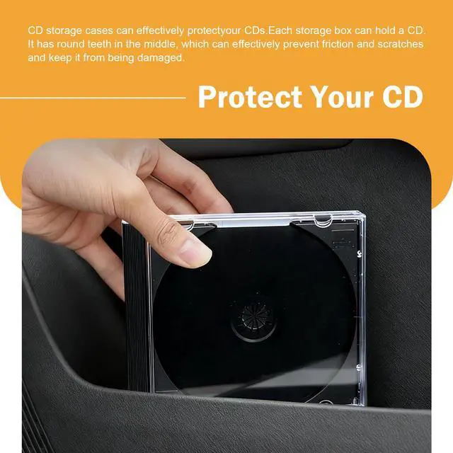 Alt view image 6 of 7 - 5 PCS Car Standard Single Clear CD Jewel Cases, Thickened Clear DVD Storage Case with Tray, Hard Plastic Anti-scratch Disc Holder, CD Protection Accessory for Car & Home (Black)
