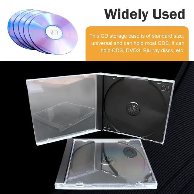Alt view image 7 of 7 - 5 PCS Car Standard Single Clear CD Jewel Cases, Thickened Clear DVD Storage Case with Tray, Hard Plastic Anti-scratch Disc Holder, CD Protection Accessory for Car & Home (Black)