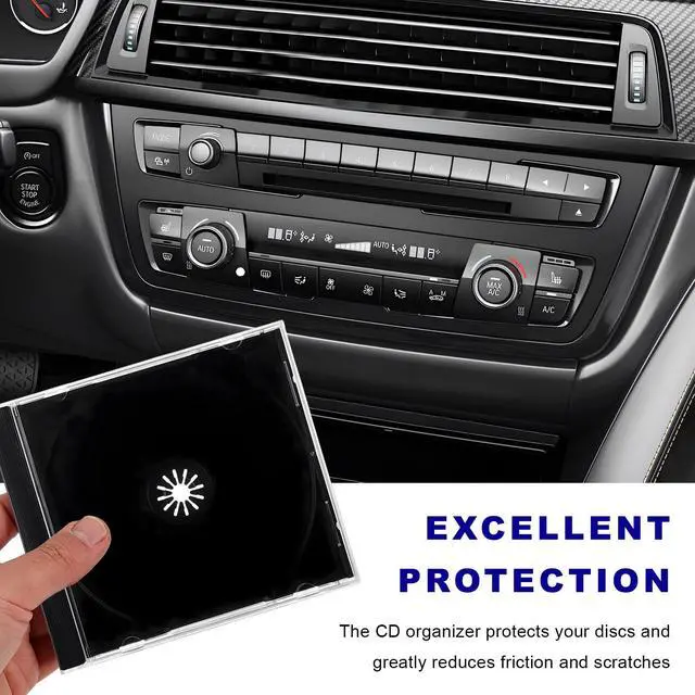 Alt view image 5 of 6 - 6 PCS Standard Single Clear CD Jewel Case, 10 mm Slim Plastic Disc Capacity DVD Cover with Assembled Tray, Square-Shaped DVD Storage Case CD Protector for Most Vehicles (Black)