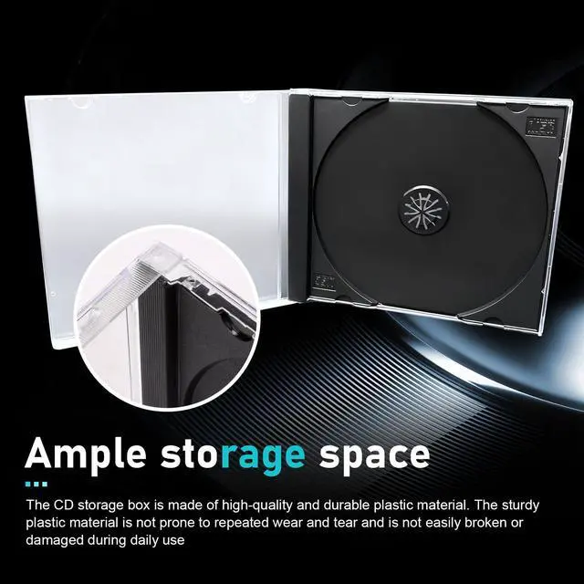Alt view image 3 of 7 - 5 PCS Car Standard Single Clear CD Jewel Case, DVD Storage Case with Assembled Black Tray, Thickened Rigid Plastic CD Holder, for Most Cars (Black)