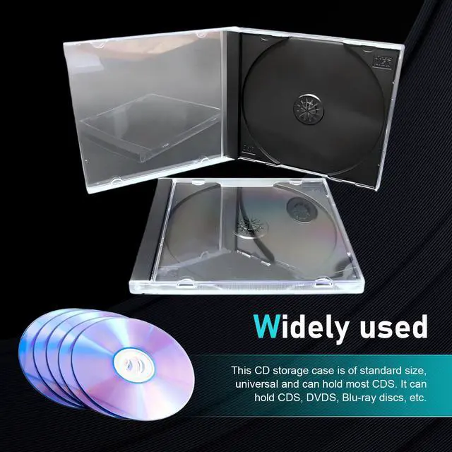 Alt view image 7 of 7 - 5 PCS Car Standard Single Clear CD Jewel Case, DVD Storage Case with Assembled Black Tray, Thickened Rigid Plastic CD Holder, for Most Cars (Black)