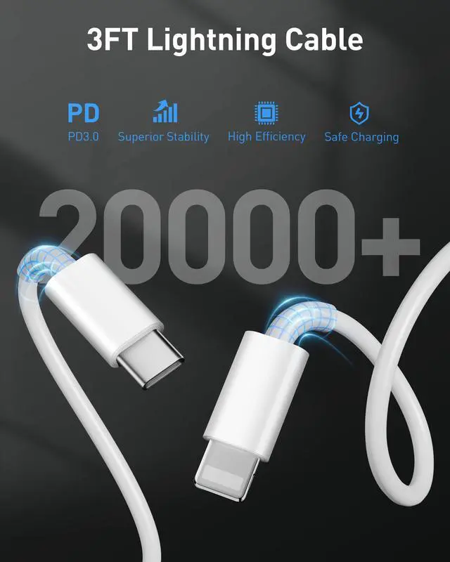 Alt view image 6 of 7 - iPhone Car Charger Fast Charging, 67W 3-Port USB C Fast Car Charger Adapter Cigarette Lighter with 3FT USB-C to Lightning Cable Cord for iPhone 14 13 12 11 Pro Max SE XS Max Mini XR X 8 7 6 Plus, iPad