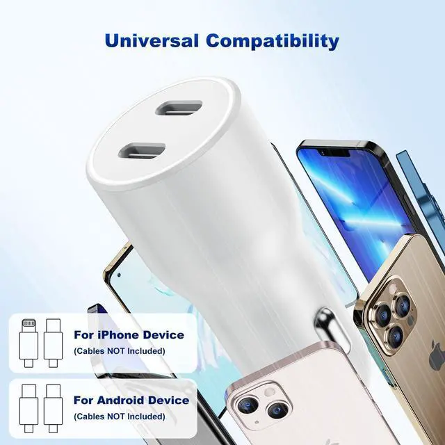 Alt view image 5 of 7 - iPhone 14 13 Car Charger, Certified 45W Dual Port USB C Rapid Apple Car Adapter with 6ft Type C to Lightning Cable Fast Charging for iPhone 14 Pro/14 Pro Max/14 Plus/13/12/11/X/XS/SE,iPad-Red