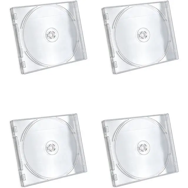 Alt view image 3 of 6 - 4 PCS CD Jewel Case Transparent Plastic CD DVD Protective Cover for Protection Replacement (9 mm Slim)