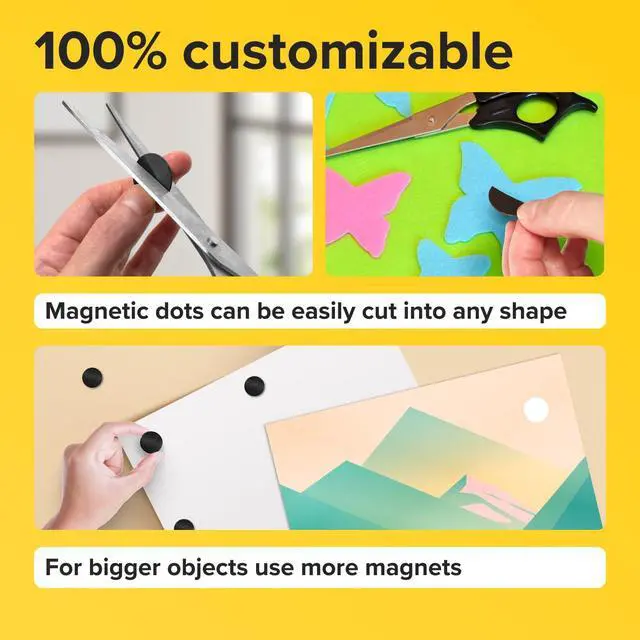 Alt view image 3 of 6 - Peel-&-Stick Flexible Adhesive Magnets 350 pcs (0.4"x0.08") Magnetic Dots for Office Supplies, Whiteboard, Crafts, Fridge, & School Projects