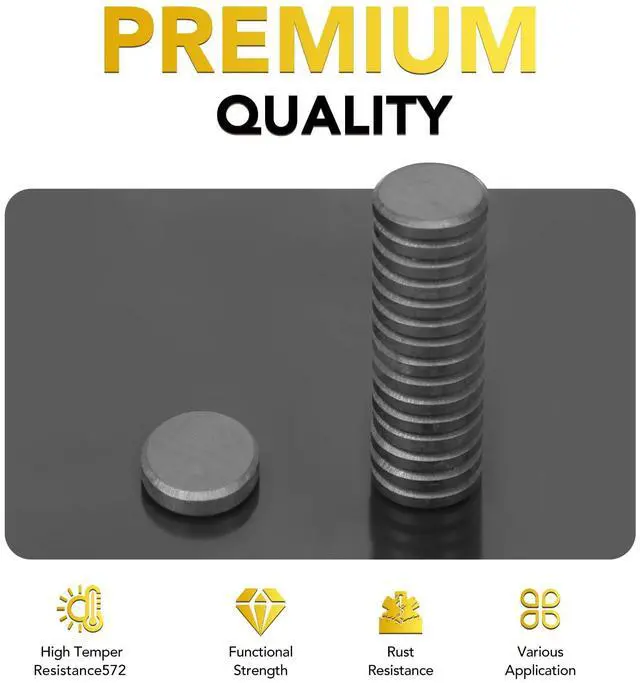 Alt view image 3 of 6 - Strong Magnetic Adhesive Dots 140Pcs 0.6x0.12Inch Fridge Refrigerator Magnet for Crafts Whiteboard with Adhesives Backing Magnetic Small Black Button Ceramic Circle Round Heavy Duty
