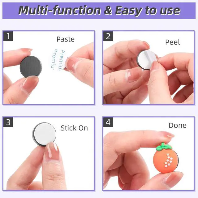 Alt view image 5 of 6 - 100Pcs Strong Magnets with Adhesive Backing, 0.7 * 0.12 inch Small Round Magnets for Crafts, Circle Magnet Ceramic Magnet for Fridge, DIY, Science Projects, Whiteboard (Black)