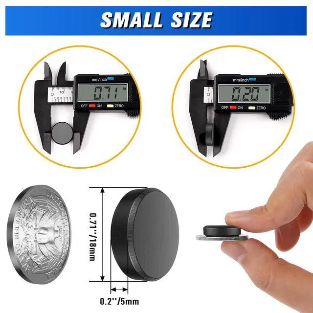 Alt view image 6 of 7 - 50Pcs Ceramic Magnets for Crafts, Strong Round Magnets with Adhesive Backing, Small Round Circle Magnet Perfect for DIY, Craft Hobbies, Fridge, Workshop, Science Projects (0.71'' D x 0.2 '' H)