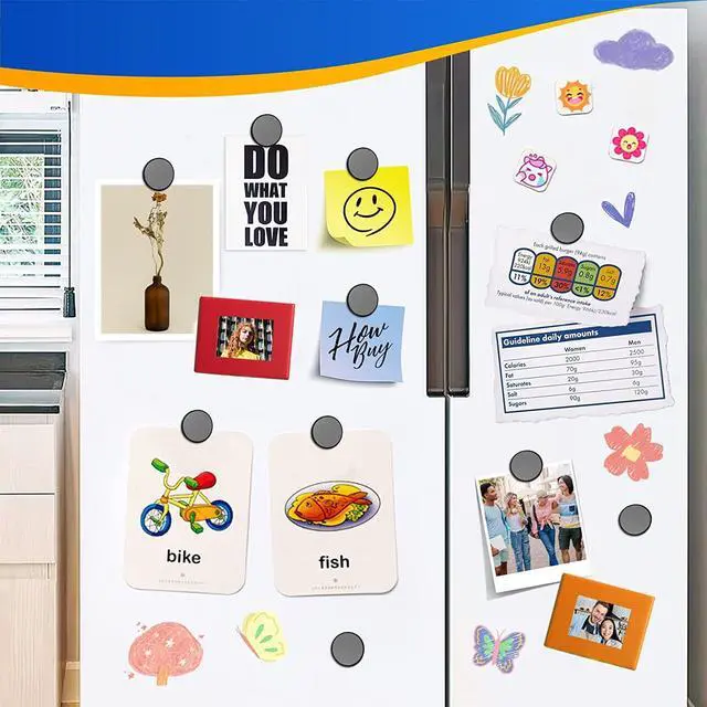 Alt view image 7 of 7 - 50Pcs Ceramic Magnets for Crafts, Strong Round Magnets with Adhesive Backing, Small Round Circle Magnet Perfect for DIY, Craft Hobbies, Fridge, Workshop, Science Projects (0.71'' D x 0.2 '' H)