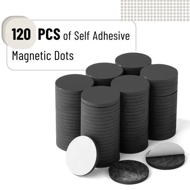 Alt view image 2 of 7 - Self Adhesive Magnet Dots, 120 pcs, Flexible and Extra Thin