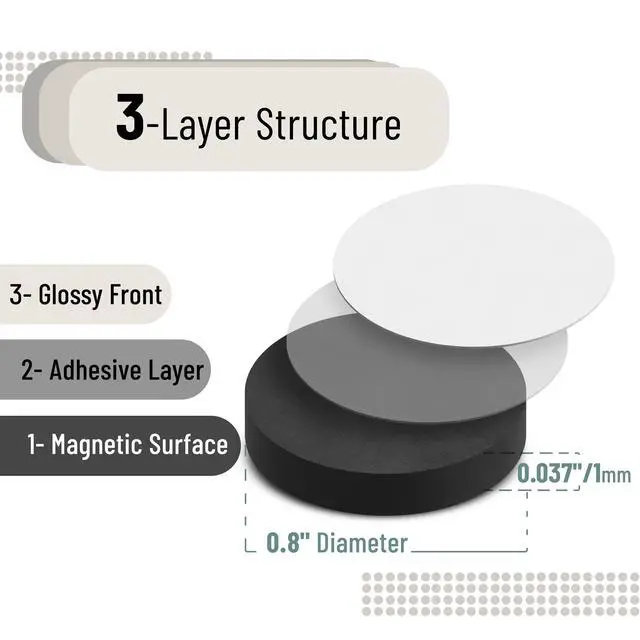 Alt view image 3 of 7 - Self Adhesive Magnet Dots, 120 pcs, Flexible and Extra Thin