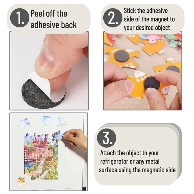 Alt view image 4 of 7 - Self Adhesive Magnet Dots, 120 pcs, Flexible and Extra Thin