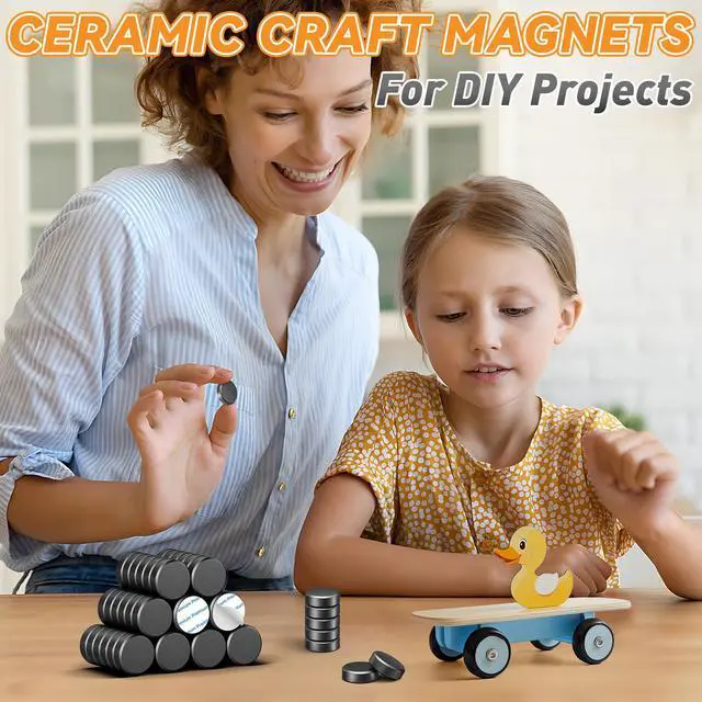 Alt view image 2 of 7 - 50 Pack Strong Craft Magnets for Fridge, Ceramic Magnet for Crafts Strong, Adhesive Round Magnets for Crafts, Magnet with Adhesive Back for Picture Frames, 18X3mm