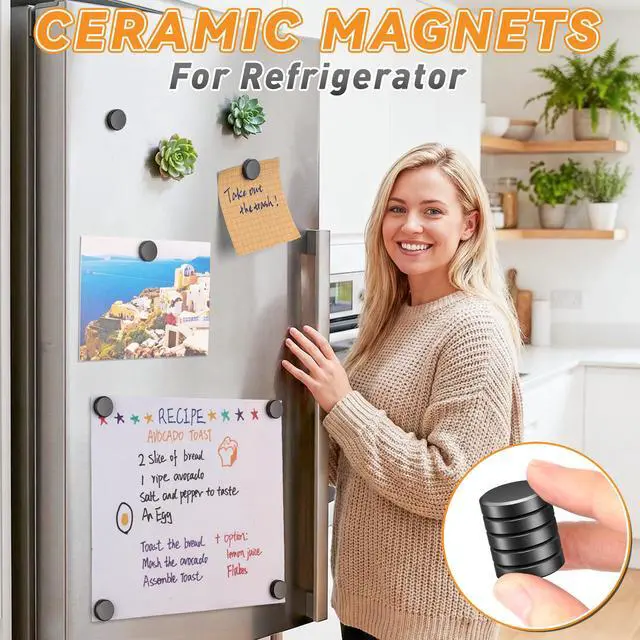 Alt view image 4 of 7 - 50 Pack Strong Craft Magnets for Fridge, Ceramic Magnet for Crafts Strong, Adhesive Round Magnets for Crafts, Magnet with Adhesive Back for Picture Frames, 18X3mm