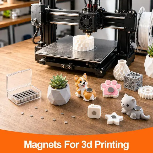 Alt view image 3 of 5 - 50Pcs Magnets for Crafts,5 Different Sizes Small Rare Earth Magnets,Mini Tiny Strong Round Neodymium Magnet for 3D Printing Refrigerator,Whiteboard,DIY,Office,School and Home Kitchen