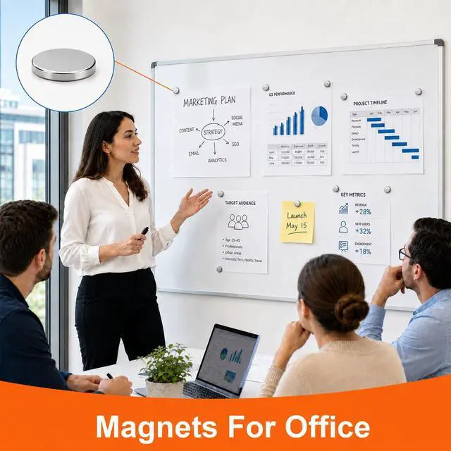 Alt view image 4 of 5 - 50Pcs Magnets for Crafts,5 Different Sizes Small Rare Earth Magnets,Mini Tiny Strong Round Neodymium Magnet for 3D Printing Refrigerator,Whiteboard,DIY,Office,School and Home Kitchen