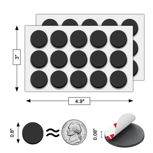 Alt view image 4 of 7 - Round Magnets with Adhesive Backing, 30 Pieces Strong Adhesive Magnet Dots (Diameter 0.8 x 0.08) Anisotropic Circle Magnets for DIY, Art Projects, whiteboards & Fridge