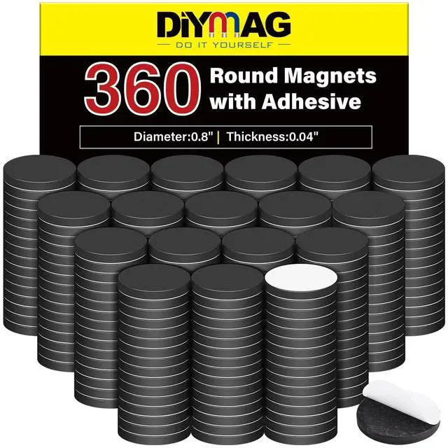 Main image of Magnets with Adhesive Backing, 360Pcs Diameter 0.8 x 0.04 Fridge Magnet Dot Classroom Must Have Round Magnetic Tape Flexible Sheets for Crafts Whiteboard Refrigerator Easy Peel and Stick