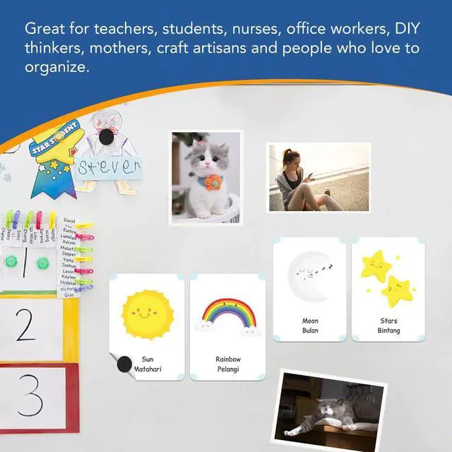 Alt view image 5 of 6 - Magnets with Adhesive Backing, 360Pcs Diameter 0.8 x 0.04 Fridge Magnet Dot Classroom Must Have Round Magnetic Tape Flexible Sheets for Crafts Whiteboard Refrigerator Easy Peel and Stick
