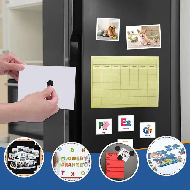 Alt view image 6 of 6 - Magnets with Adhesive Backing, 360Pcs Diameter 0.8 x 0.04 Fridge Magnet Dot Classroom Must Have Round Magnetic Tape Flexible Sheets for Crafts Whiteboard Refrigerator Easy Peel and Stick