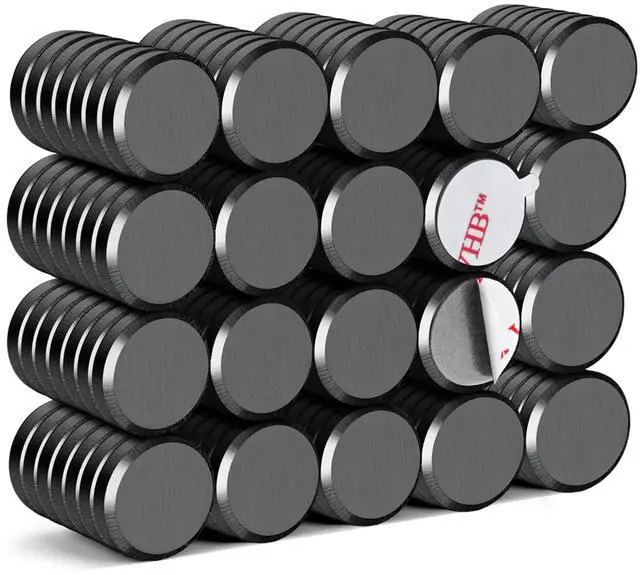 Main image of Strong Magnetic Adhesive Dots 140Pcs 0.6x0.12Inch Fridge Refrigerator Magnet for Crafts Whiteboard with Adhesives Backing Magnetic Small Black Button Ceramic Circle Round Heavy Duty
