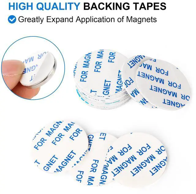 Alt view image 7 of 7 - 12 Pieces Strong Magnets, 20x3mm Heavy Duty Small Neodymium Disc with Adhesive Backing, Permanent Rare Earth Magnets for Fridge, DIY, Crafts, Board, Scientific