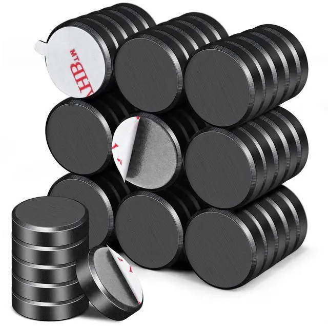 Main image of Small Magnets with Adhesive Backing 50Pcs, Round Disc Ceramic Magnets for Crafts, Premium Flat Circle Refrigerator Magnet for Whiteboard, Ferrite Magnet for DIY, Hobbies, Science-0.71x0.12inch