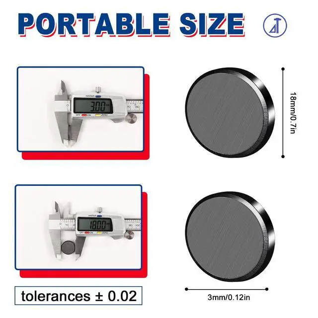 Alt view image 2 of 7 - Small Magnets with Adhesive Backing 50Pcs, Round Disc Ceramic Magnets for Crafts, Premium Flat Circle Refrigerator Magnet for Whiteboard, Ferrite Magnet for DIY, Hobbies, Science-0.71x0.12inch
