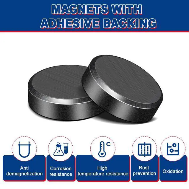 Alt view image 3 of 7 - Small Magnets with Adhesive Backing 50Pcs, Round Disc Ceramic Magnets for Crafts, Premium Flat Circle Refrigerator Magnet for Whiteboard, Ferrite Magnet for DIY, Hobbies, Science-0.71x0.12inch