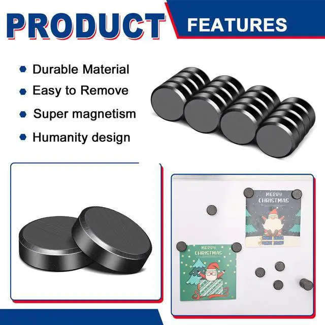 Alt view image 4 of 7 - Small Magnets with Adhesive Backing 50Pcs, Round Disc Ceramic Magnets for Crafts, Premium Flat Circle Refrigerator Magnet for Whiteboard, Ferrite Magnet for DIY, Hobbies, Science-0.71x0.12inch