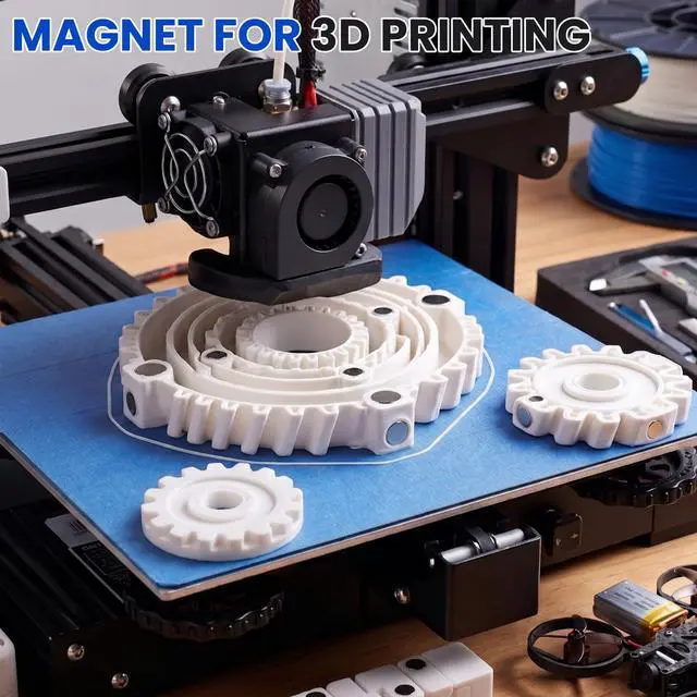 Alt view image 7 of 7 - Refrigerator Magnets 50 Pcs, 10x3mm Tiny Round Disc Small Whiteboard Magnets for Crafts, DIY, Office, Dry Erase Board,3D Printing