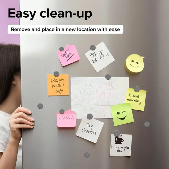 Alt view image 5 of 5 - Ultra-Strong Ceramic Round Magnets with Adhesive Backing (2 Sizes Mix, 36 pcs) Heavy Duty Sticky Magnets, Non-Corrosive, Versatile for Home, Office, Workshop, Whiteboard, Fridge and Hobby Use