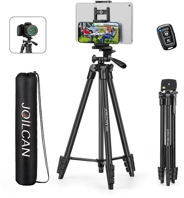 Main image of 67" Tripods Camera Tripod, Phone Tablet Tripod for Video Recording Vlog Photo with Remote Carry Bag, Aluminum Lightweight Travel Tripods