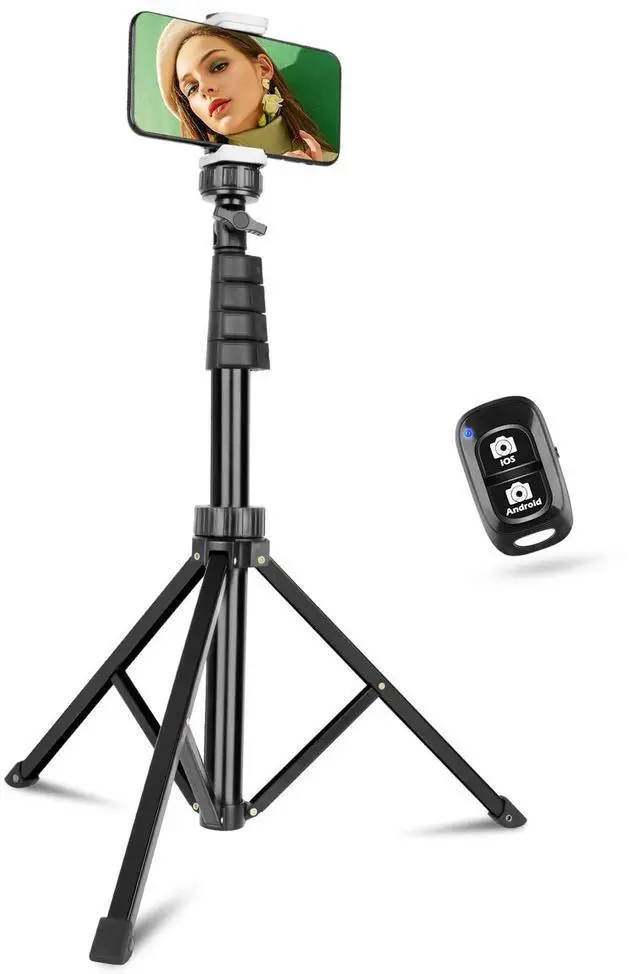 Main image of 67" Phone Tripod, Extendable Cell Phone and Camera Tripod Stand with Wireless Remote & Phone Holder, Aluminum Selfie Stick Tripod
