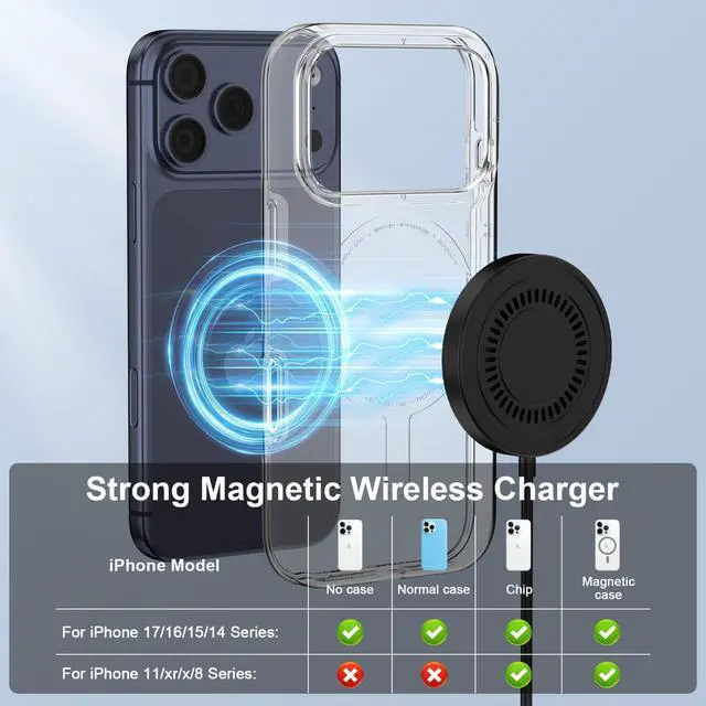 Alt view image 2 of 7 - Magnetic Wireless Charger 15W for Samsung S26Ultra S26+ S26 MagSafe Charger
