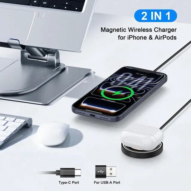 Alt view image 6 of 7 - Magnetic Wireless Charger 15W for Samsung S26Ultra S26+ S26 MagSafe Charger