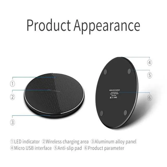 Alt view image 2 of 6 - Wireless Charger 15W Fast Charge Aluminum Wireless Charging Pad Mat for iPhone 14 Pro Max/14 Plus/13 Pro/12/11/XS/XR/8, Samsung Galaxy S22/S21, Note 20/10 and More