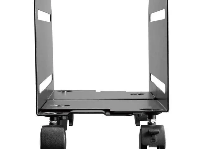 Alt view image 2 of 6 - Steel Computer PC Tower Mobile Stand - Steel Construction, Black Powder-Coated - Workstream Collection, Alloy steel