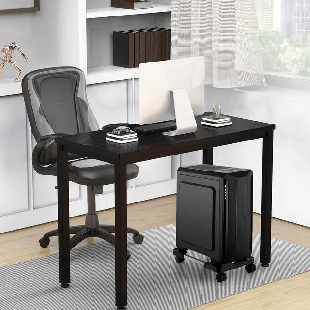 Alt view image 7 of 7 - Computer Tower Stand,Hmseng Adjustable Mobile CPU Stand with 4 Rolling Caster Wheels, PC Tower Stand Fits Most PC Under Desk-Black