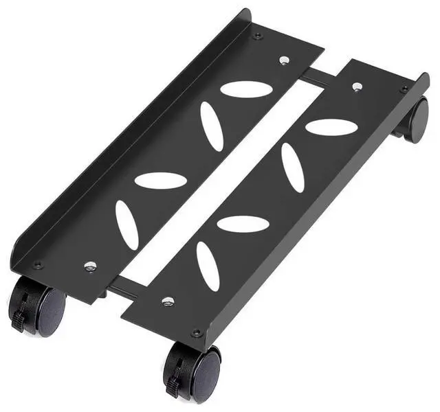 Main image of Adjustable Mobile CPU Stand with 4 Caster Wheels - Ventilated Tower Stand, Fits Most PCs - Under Desk CPU Holder, PC Floor Cart, Riser for Gamers and Students