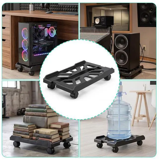 Alt view image 7 of 7 - Adjustable Mobile PC Tower Stand, Under Desk Computer Tower Stand 4 Rolling Caster Wheels, Heavy-Duty PC Stands for Carpet, Ventilated CPU Holder for Most Gaming PCand Office Desks