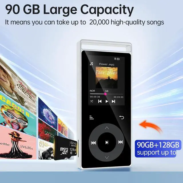 Alt view image 2 of 7 - 90GB MP3 Player Bluetooth 5.3, HiFi Sound Music Player, Touch Control