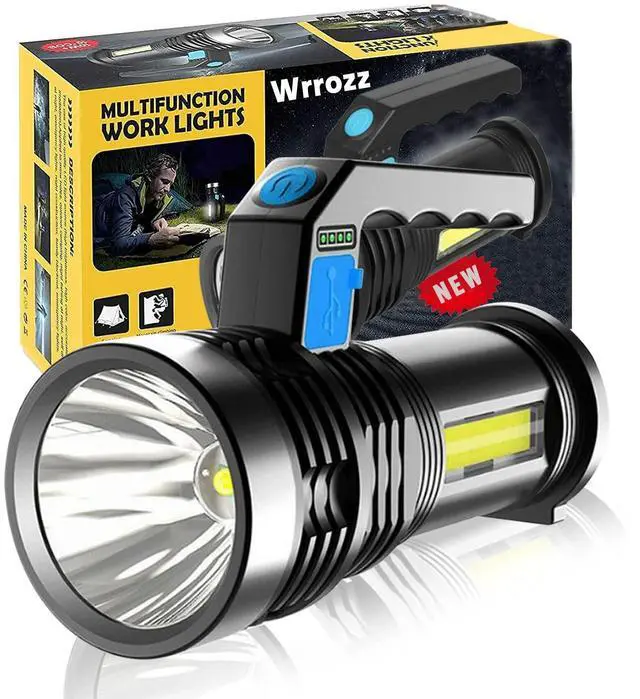 Main image of LED Flashlight USB Rechargeable Spotlight 4 Modes with Side Light