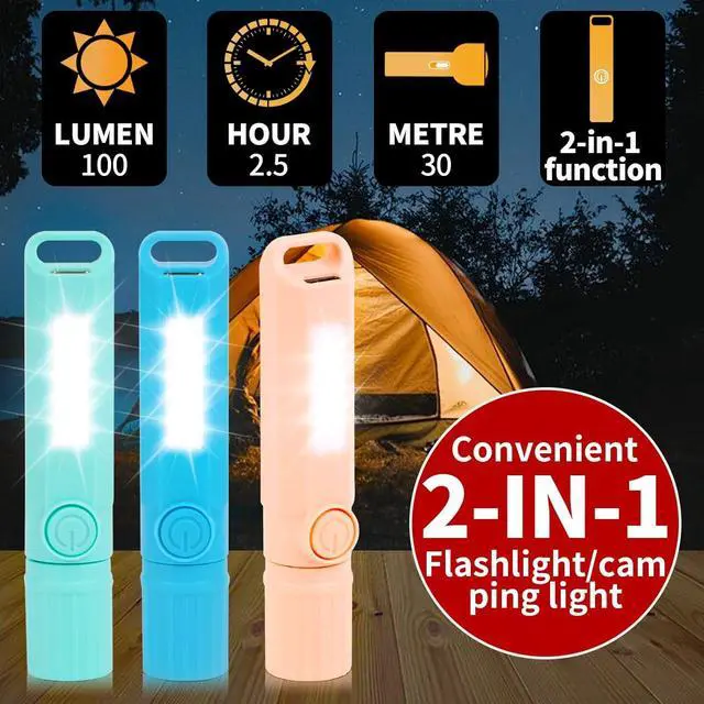 Alt view image 3 of 7 - 3 Pack Rechargeable Flashlights USB C Mini LED Flashlights, Camping Lantern Combo Flashlight, Ultralight Zoomable Flashlight for Gift Camping Hiking Night Reading Halloween Gifts Stocking Stuffers