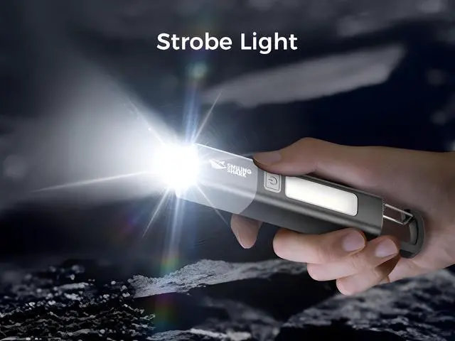Alt view image 2 of 7 - 1200mAh Portable Torch LED Work Light, COB Side G1 Flash Light, 3 Modes Zoomable Focus White Waterproof Powerful Super Bright EDC, Outdoor Emergency, Mini-Rechargeable, Camping Flashlight (1, Black)