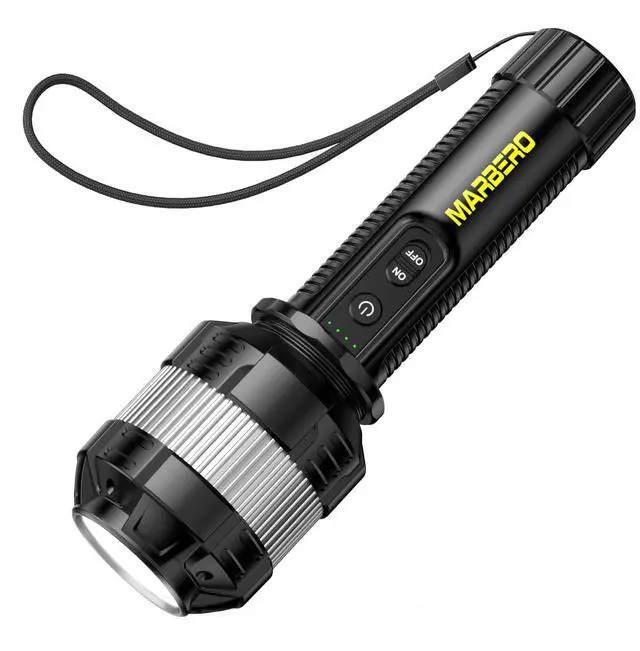 Main image of Rechargeable Flashlight High Lumens with 4000mAh Battery Focused Beam Super Bright LED Powerful Flashlight 3 Modes Tactical Compact Portable Flashlight