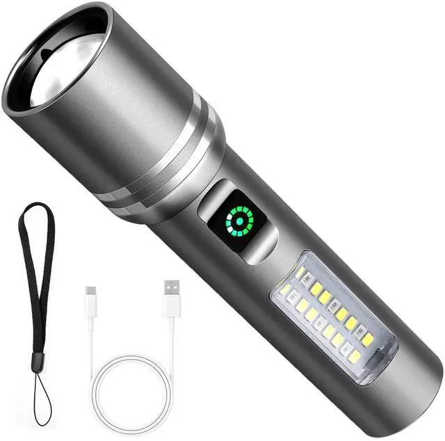 Main image of Flashlight High Lumens Rechargeable, 3000 Lumen Super Bright Led Flashlights with 6 Light Modes, IPX6 Waterproof, Powerful Handheld Flash Light for Camping Home Emergencies 2 Pack